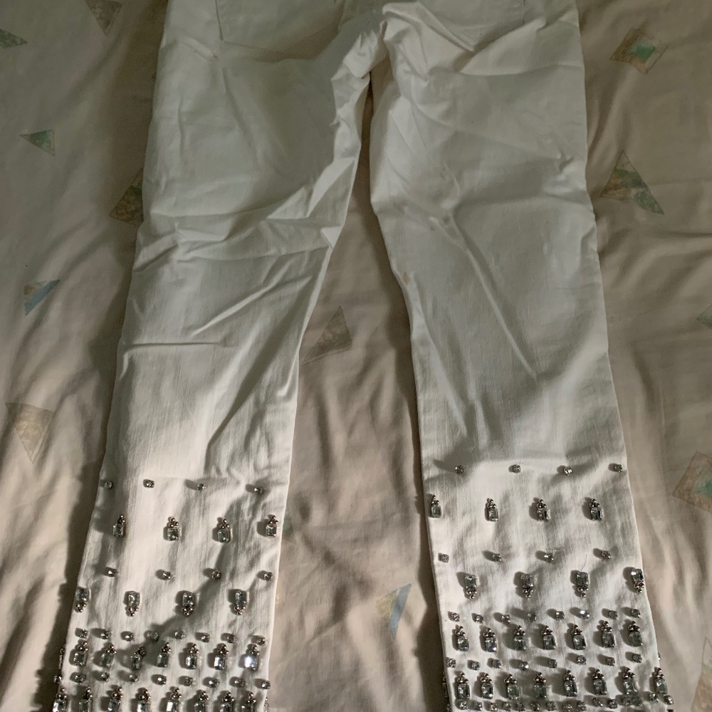 Michael Kors white jean. Full of crystals on the bottom